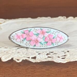 俊兼 トシカネ ヴィンテージ 花 フラワー ポーセリン 陶磁器 ブローチ