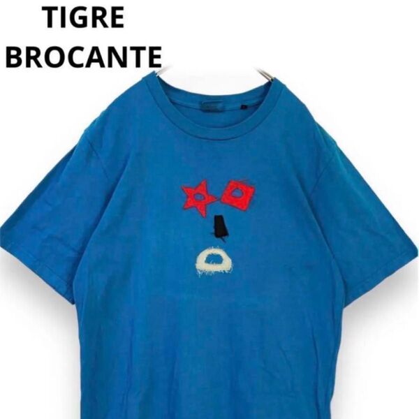 TIGRE BROCANTE メンズ Tシャツ ブルー 半袖 Mサイズ 日本製 古着