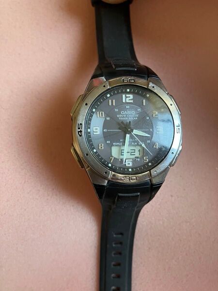 CASIO カシオ ウェーブセプター メンズ腕時計 中古電波ソーラー稼働品