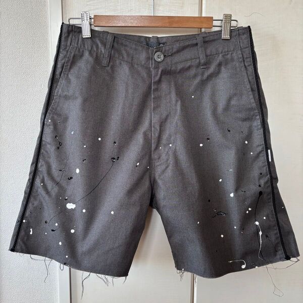 SEQUEL CHINO SHORTS シークエル チノショーツ 定価27,500円 ペンキ加工 パイピング グレー 灰 Sサイズ
