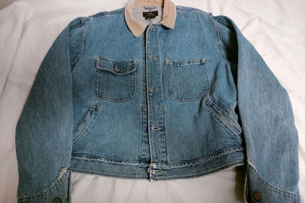 RRL 三ツ星 デニムジャケット ビンテージ ラルフローレン size L ビンテージ加工 usa製