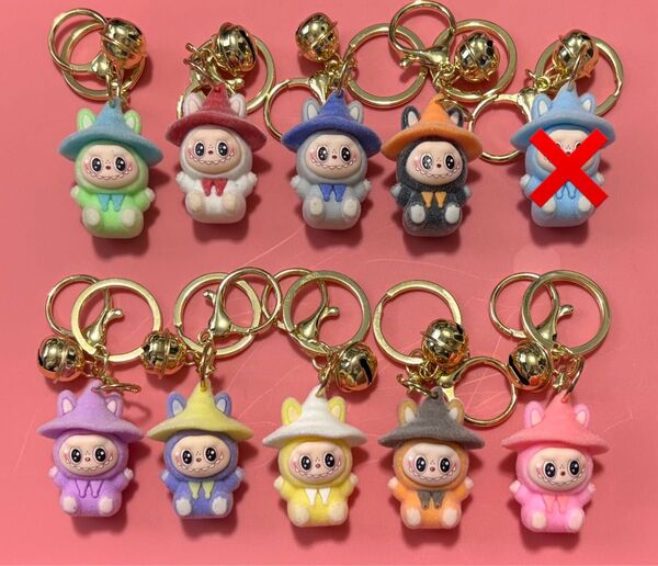 ラブブ labubu 魔法ブブ フロッキング キーホルダー