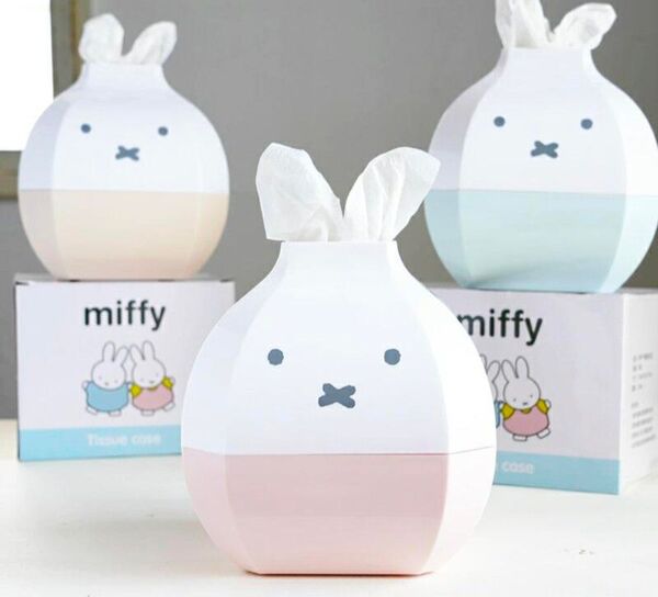 ティッシュケース おしゃれ ティッシュカバー ミッフィーMiffy インテリア 北欧 くすみカラー イエロー