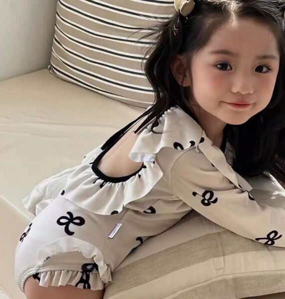 韓国子供服 子供服 女の子水着 子供水着 ラッシュガード 長袖水着 120cm