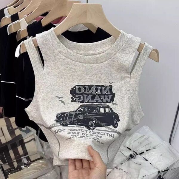 韓国子供服 子供服 ダンス服 ヘソだし ノースリーブ キャミソール タンクトップ 130cm