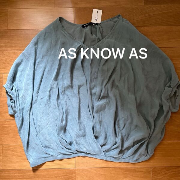 トップス ブラウス 半袖 シンプルTシャツ ミントブルー キラッとタルンシンプルT アズノウアズ 新品