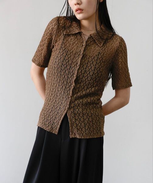 select MOCA セレクトモカ カットレースハーフスリーブカーディガン レース トップス