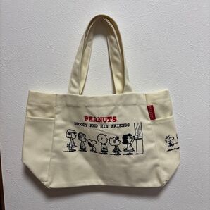 スヌーピー 幌布トート サイドポケット付 アイボリー