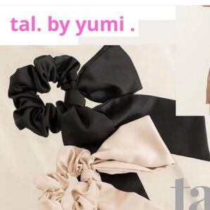 新品 しまむら tal by yumi リボンシュシュ ブラック シュシュ 髪飾り