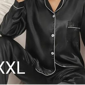黒パジャマ XXL テーラードパジャマ レディース