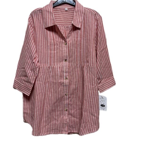 ブラウス 羽織り ローズピンク M〜L 新品
