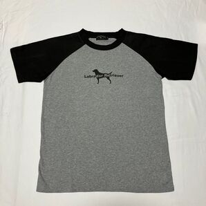 ラブラドールレトリバー Tシャツ グレー×ブラック Lサイズ