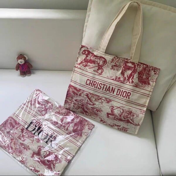 Dior ノベルティ トートバッグ トワルドゥジュイ トートバッ Christian ディオール 底板あり未使用