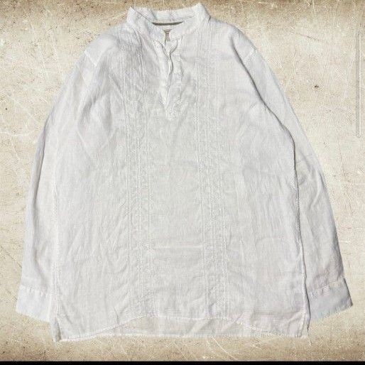 キューバシャツ vintage バナナリパブリック cityboy ヴィンテージ ホワイト トップス 春夏 長袖 シャツ ブラウス