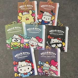 未使用☆ サンリオキャラクターズ チャーム付き ファスナーケース ポーチ 7点セット