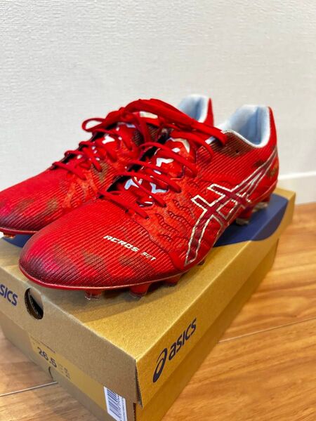 asics DS LIGHT ACROS PRO 3 サッカー スパイク 26.5cm レッド アクロスプロ3
