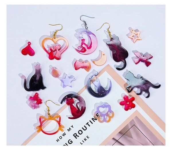 NO 332 シリコンモールド 猫 各種猫 レジン デコパーツ ハンドメイド