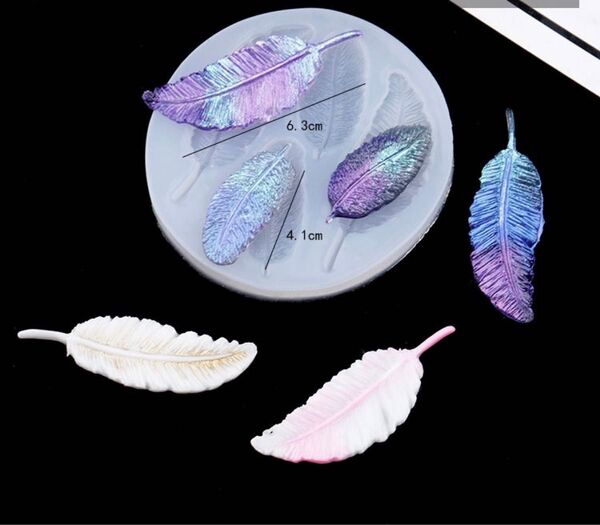 NO 198 シリコンモールド 羽 レジン アロマストーン ハンドメイド