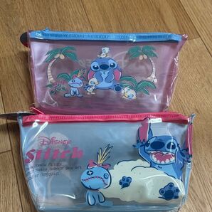 スティッチ ビニールポーチ 2個セット