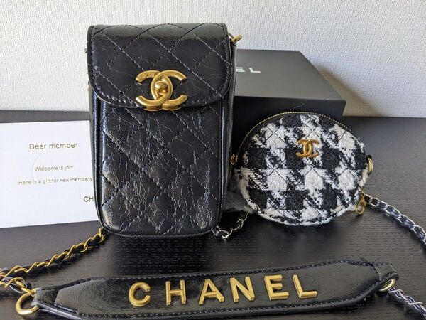 新品未使用 CHANEL シャネル ノベルティ ショルダーバッグ スマホポーチ ミニバッグ コインケース スマホショルダー