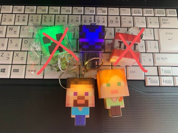 マイクラ キーホルダー スティーブ アレックス エンダーマン TNT Minecraft フィギュア マインクラフト クリーパー