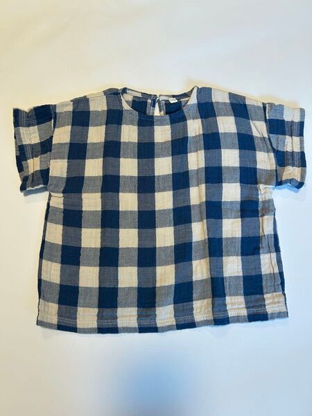 organic zoo Pottery Blue Gingham Boxy T-shirt