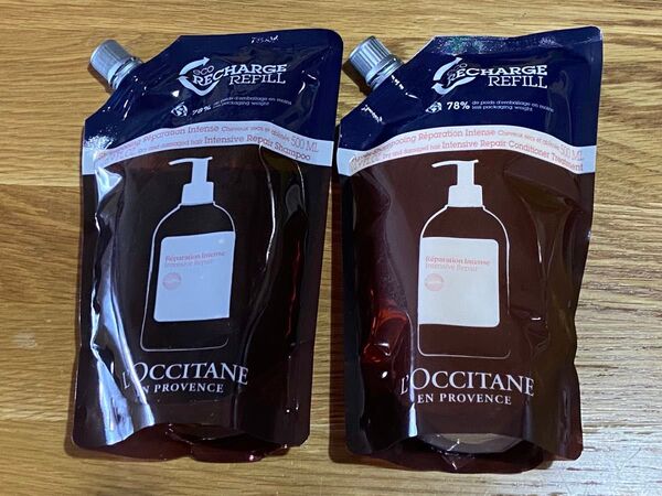 新品未使用 国内 おまけ付き ロクシタン インテンシヴリペア シャンプー&コンディショナー 詰め替え レフィル【500ML】