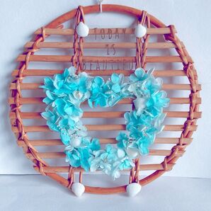 ハンドメイド ハート型リース