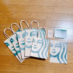 スターバックス ショップ袋 タグ カード入れ ミニ袋付き 紙袋 手提げ袋 ショッパー