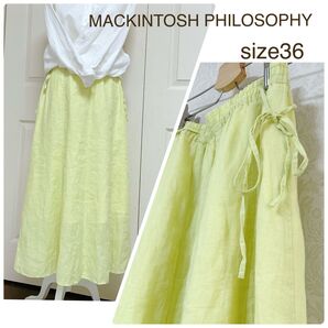 MACKINTOSH PHILOSOPHY リネン100% ロングスカート 36