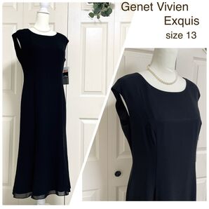 未使用品 お伝え箇所あり GENET VIVIEN シフォン ロングワンピース 13号 日本製