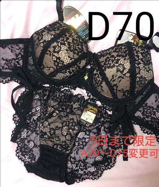 短期出品 D70 ヌーディーレース育乳脇高ブラジャー&サイド紐バック透けフルバックショーツ 盛れる 豪華 エロカワ