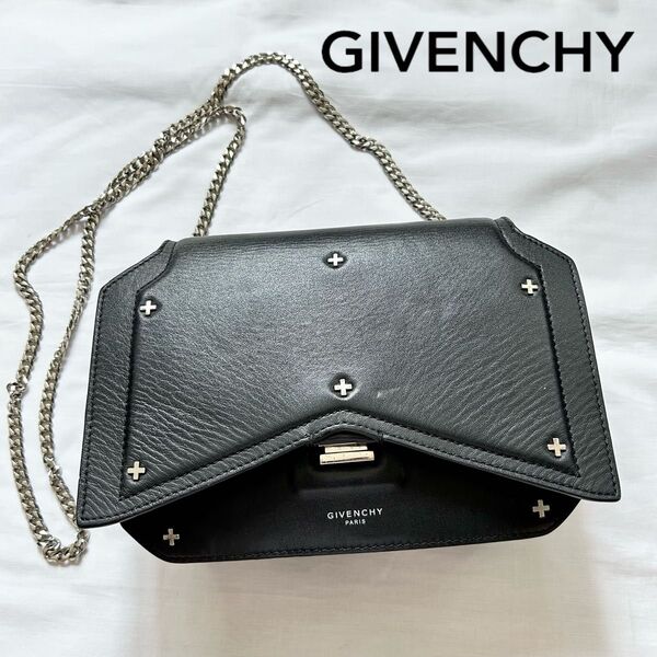 ■美品■GIVENCHY ショルダーバッグ ブラック レザー EF-K-0136