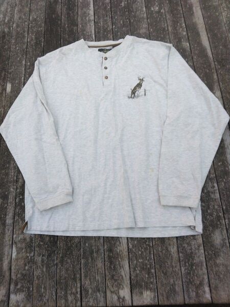 90s red head 鹿さん xxl ヘンリーネック 厚手コットン ロングスリーブ Tシャツ スウェット patagonia