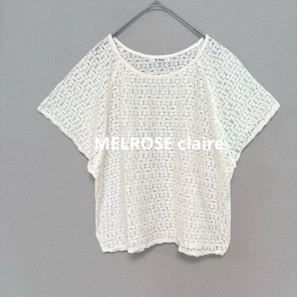 MELROSE claire/総レース 半袖 トップス/ブラウス/2451 半袖 カットソー Tシャツ プルオーバー トップス