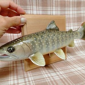 ハンドメイド 27cmイワナ 壁掛け レプリカ フィギュア オブジェ 釣り