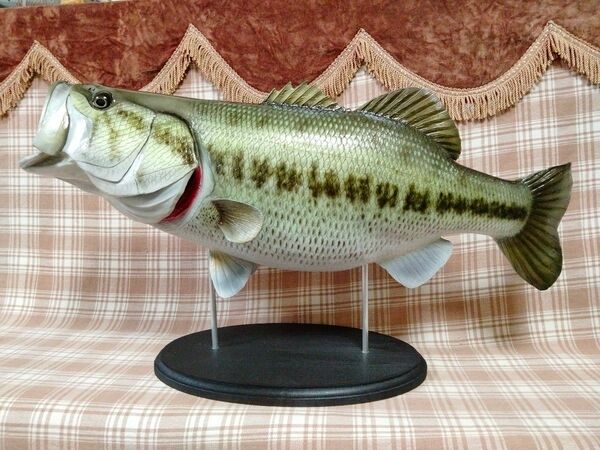 ハンドメイド 62cm ブラックバス レプリカ オブジェ 置物 BASS fish craft REAL