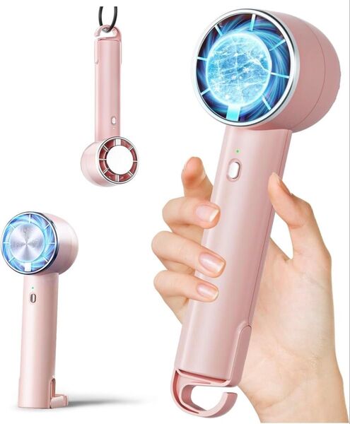 ハンディファン 冷却プレート付き 携帯扇風機 軽量 小型 ペルチェ式卓上・手持ち両用