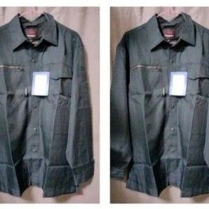 新品未使用 2枚セット ひんやり 冷感長袖シャツ 作業着 長袖作業シャツ 作業服 上吸水速乾 ネイビー L