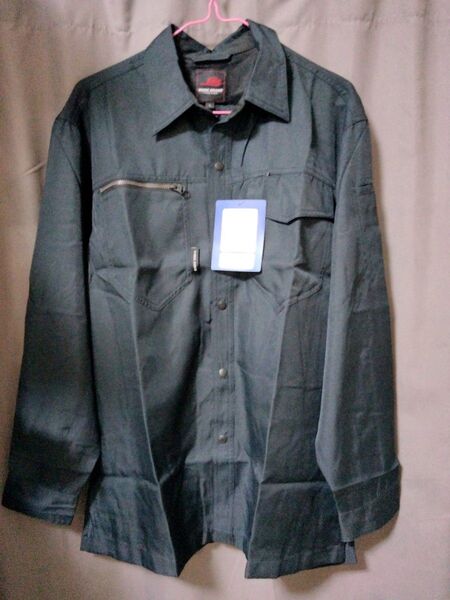 新品未使用 作業着 長袖作業シャツ 作業服 上吸水速乾 冷感長袖シャツ ネイビー (紺)サイズ L