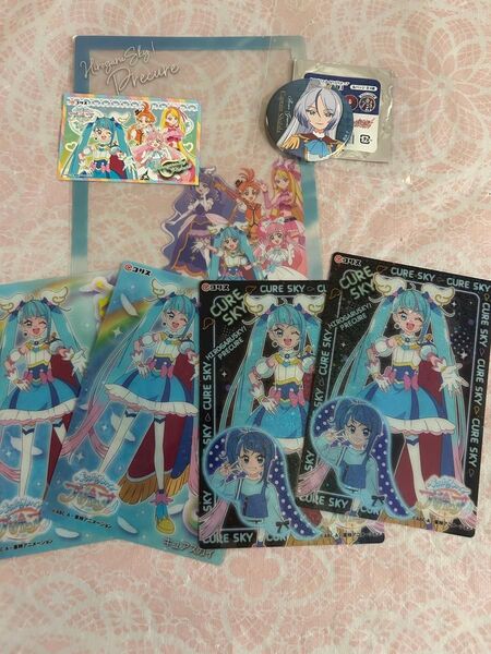 ひろがるスカイプリキュア キュアスカイ 缶バッジ ラグーナ ノベルティ コリス キラキラクリアカードガム