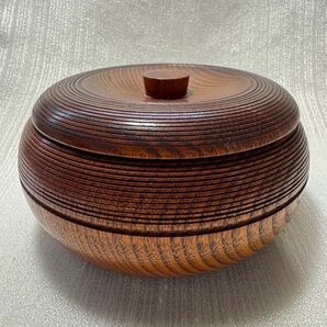 【極美品】木製 菓子箱 菓子入れ 菓子器 蓋付小物入れ 民芸品