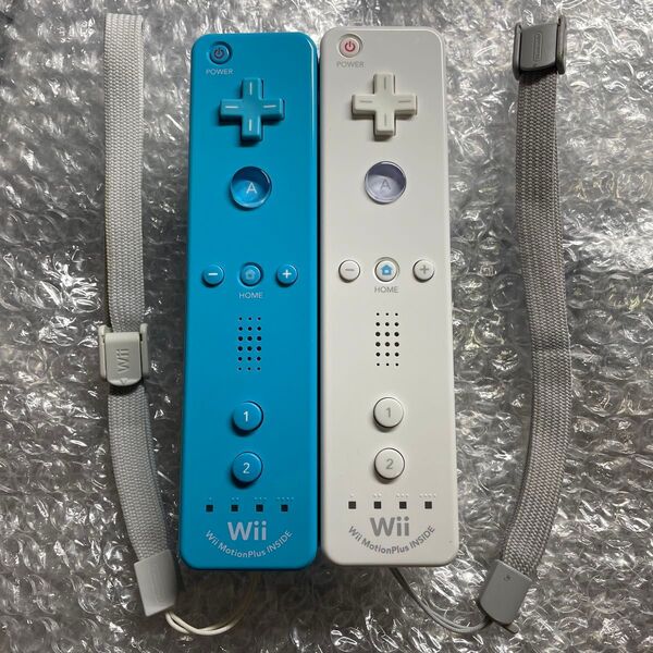 Wiiリモコンプラス 青白 2個セット ストラップ付き