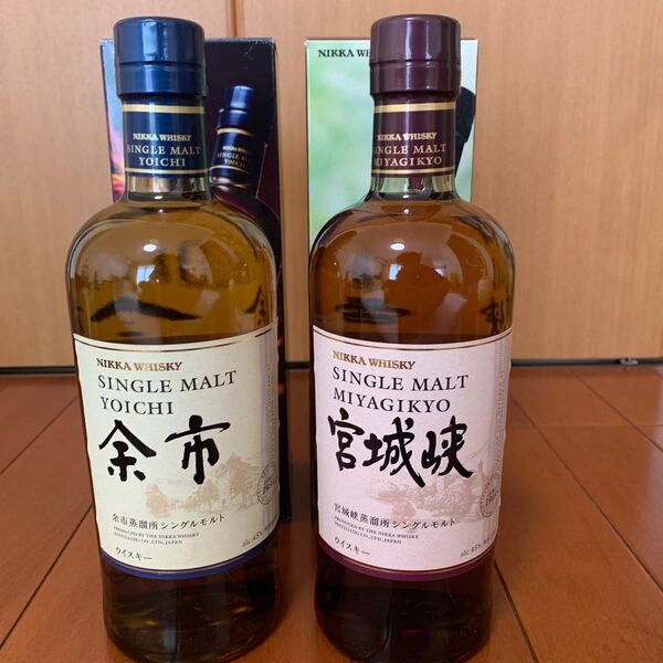 NIKKA ニッカ ウイスキー シングルモルト 余市 宮城峡 WHISKYセットカートン付き箱付き