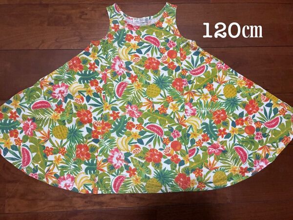女の子 ノースリーブワンピース 120cm 花柄