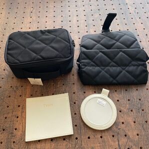 美品&未使用品イプサポーチ2点&TWANY本革製ミラー収納ケース付き