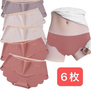 レディース シームレスショーツ オールシーズン 下着 高通気性 伸縮性 肌に優しいパンティ 6枚セット 柔らかい パンツ 快適 L