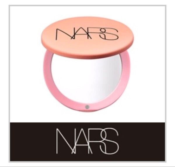 NARS ナーズ オリジナルラウンドミラー ピンク ロゴ コンパクト コスメ メイク ブランド ノベルティ 非売品 新品未開封