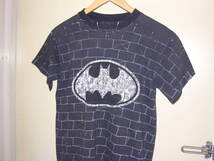 80s 90s USA製 SSI DC COMICS BATMAN Tシャツ 16/18 黒 総柄 vintage old バットマン 映画 ムービー_画像1