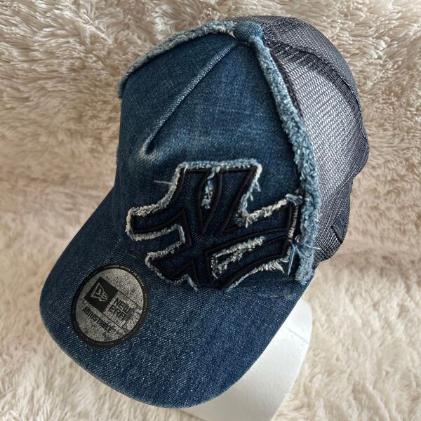 NEW ERA ニューエラ デニム キャップ ヤンキース メッシュ ネイビー
